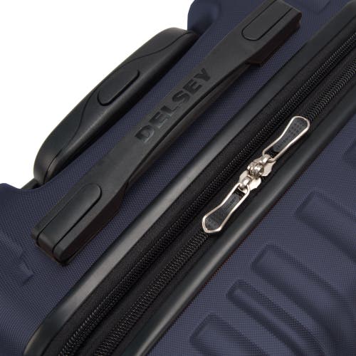 Shop Delsey Paris Alexis Hardside  25-inch Medium Checked Expandable Spinner Luggage In Navy