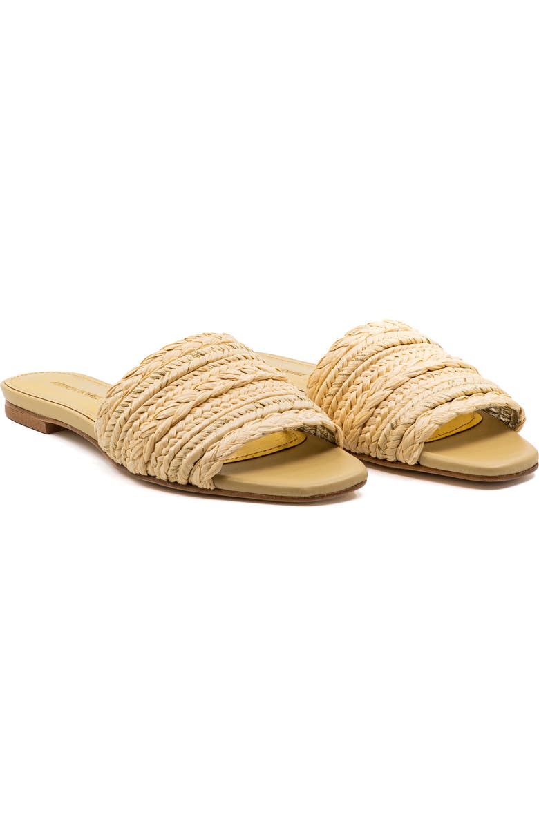 Andrea Gomez Denisse Raffia Slide Flat, Alternate, color, Natural Raffia
