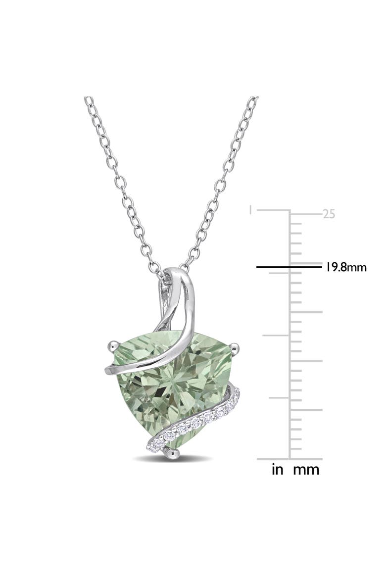Gemstones & White Topaz Trilliant Necklace, Alternate, color, Green Quartz