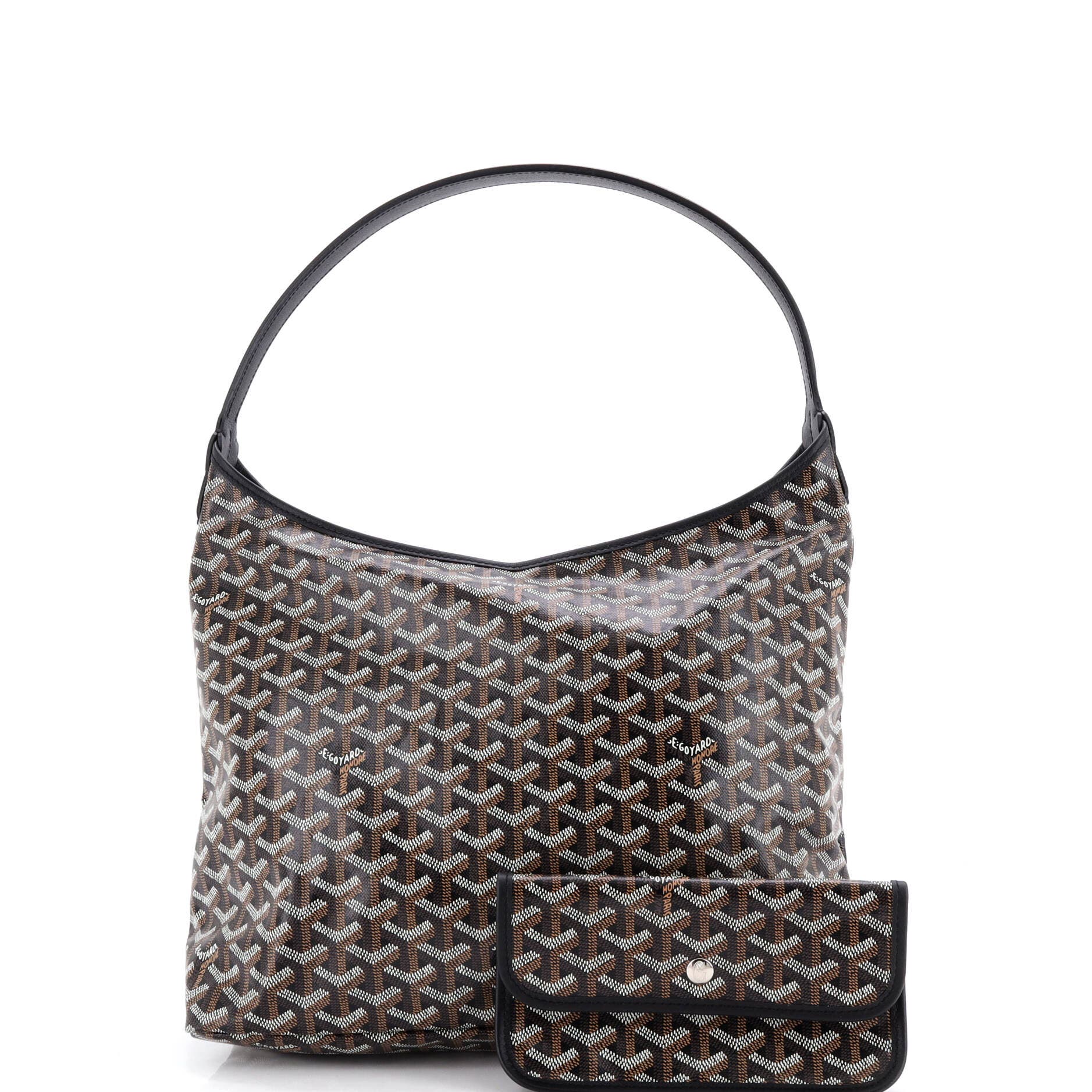 Pre-Owned Goyard Boheme Hobo Coated Canvas, Alternate, color, Black