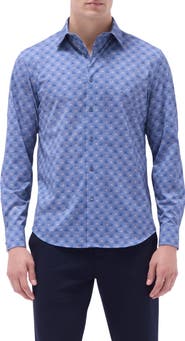 Bugatchi James OoohCotton® Leaf Print Button-Up Shirt