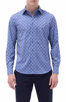 Bugatchi James OoohCotton® Leaf Print Button-Up Shirt