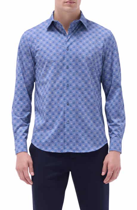 Bugatchi James OoohCotton® Leaf Print Button-Up Shirt