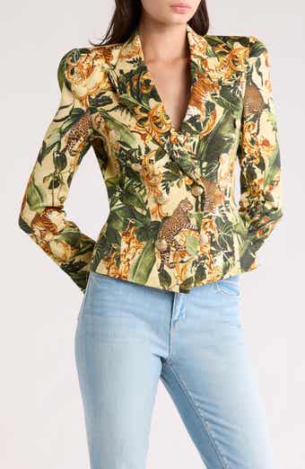 Bethany Jungle Print Structured Cotton Blazer