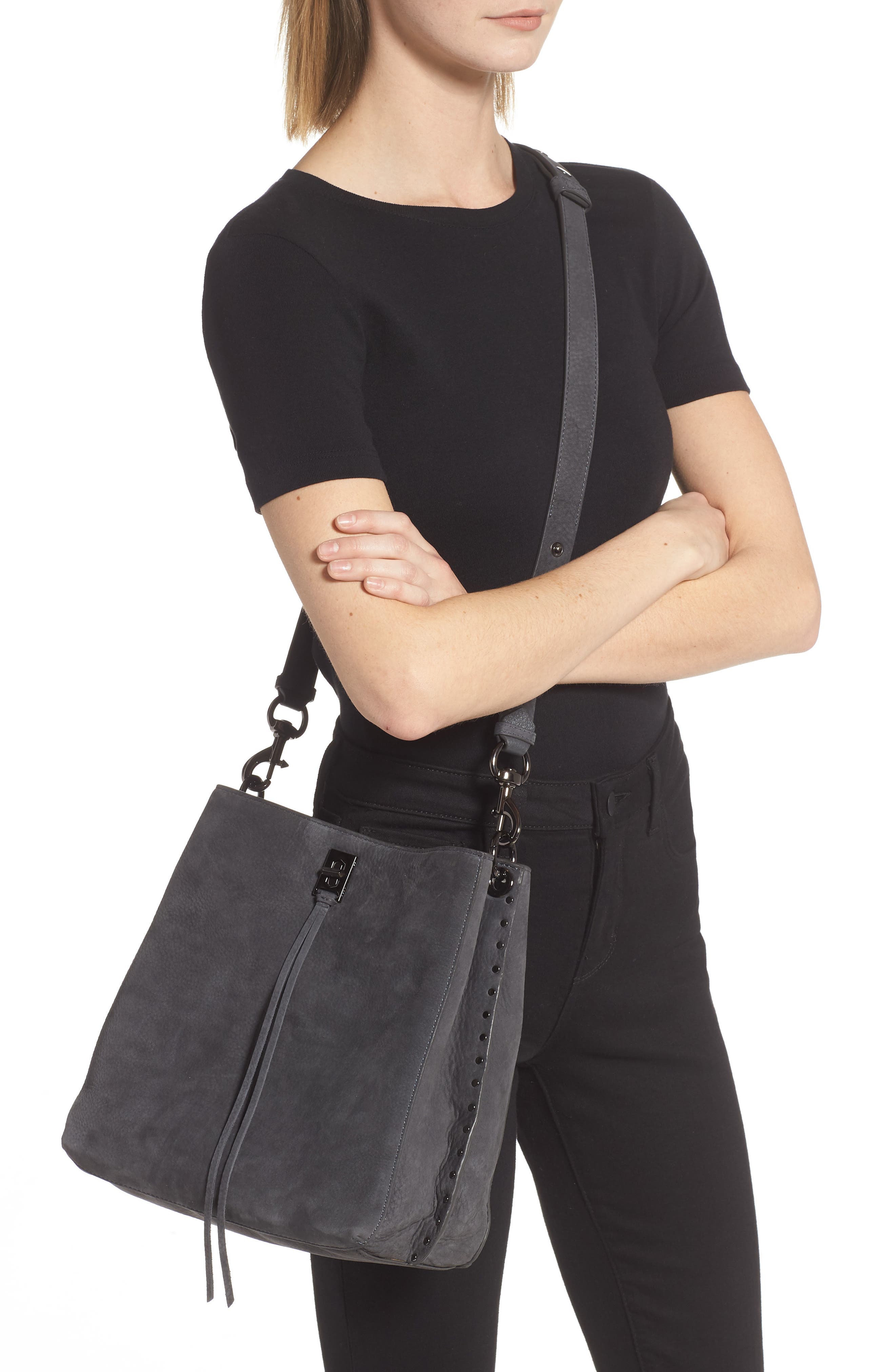 Rebecca Minkoff Darren Suede Shoulder Bag, Alternate, color, 