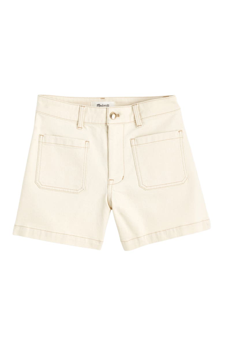 The Emmy Patch Pocket High Waist Denim Shorts, Alternate, color, VINTAGE CANVAS