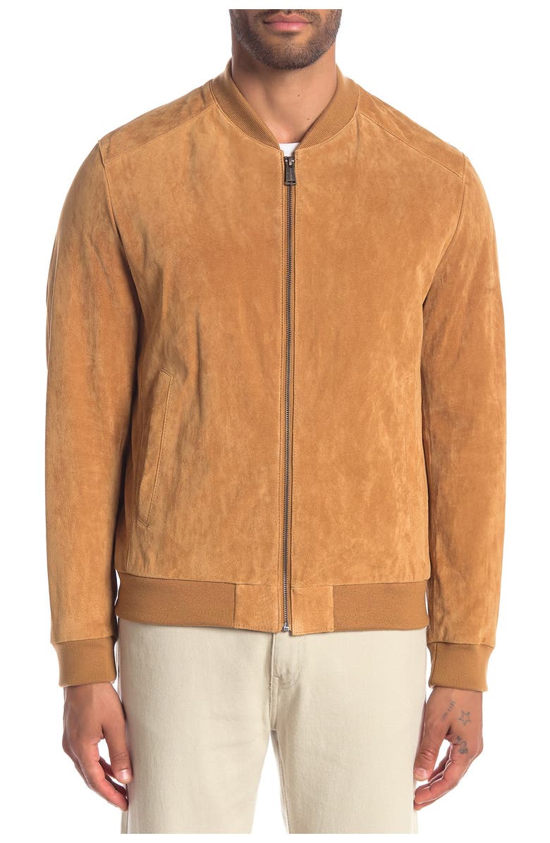 Cole Haan Suede Varsity Jacket, Alternate, color, 