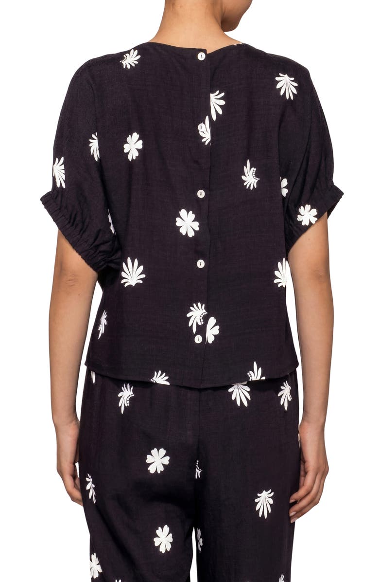 MELLODAY Floral Print Short Sleeve Top, Alternate, color, 