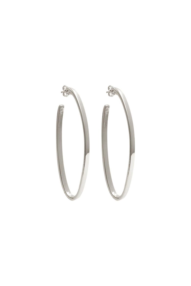 Oasis Hoop Earrings, Main, color, Silver