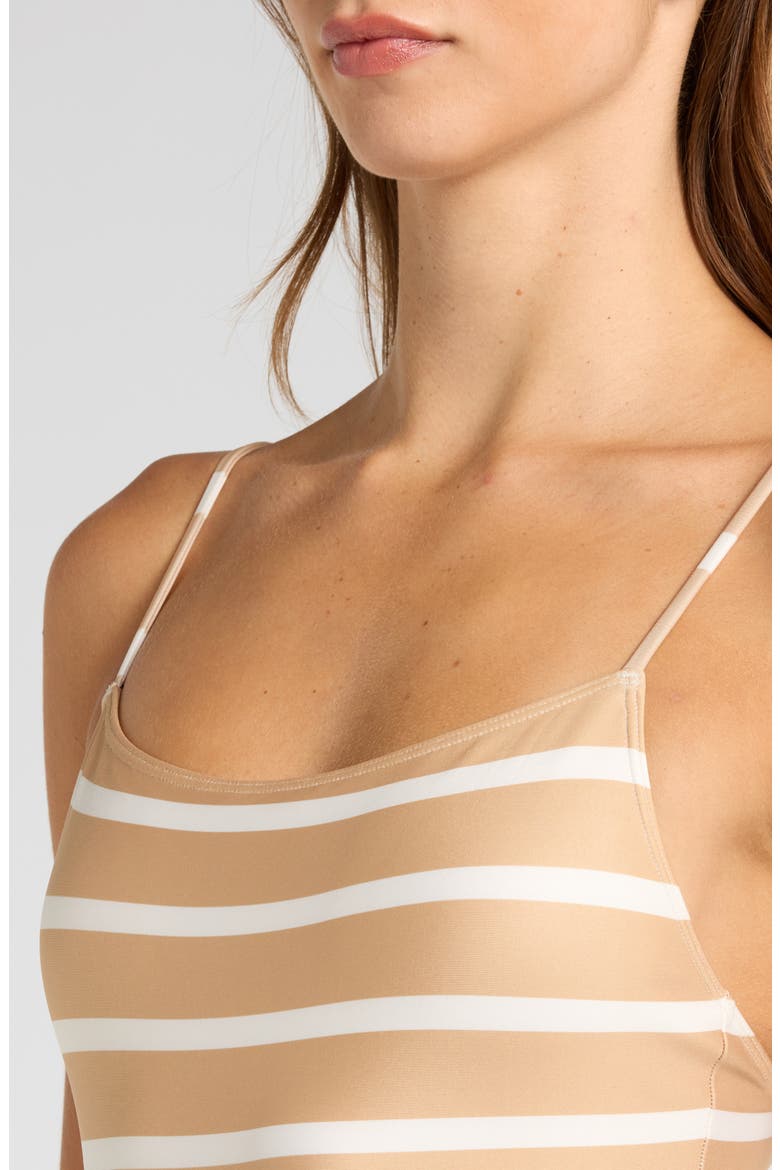 Renna Camel Stripe One-Piece Swimsuit, Alternate, color, CAMEL STRIPE