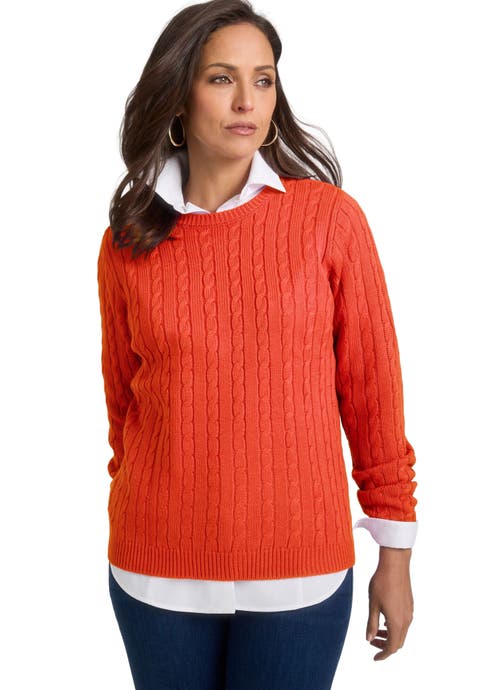 Cable Crewneck Sweater (Plus)