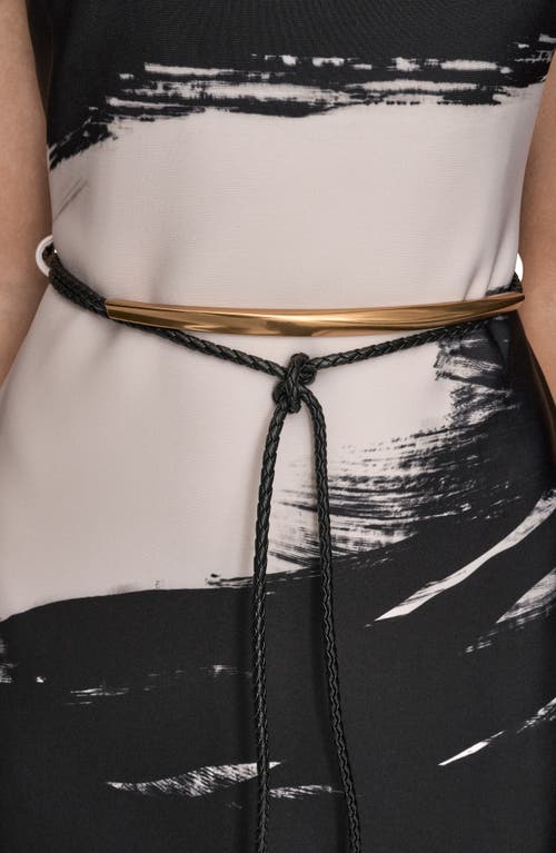 Donna Karan New York Braided Belt Sheath Dress In Black