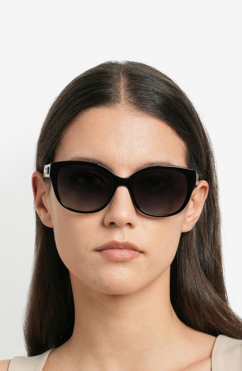 Kate Spade New York ninna 55mm gradient round sunglasses, Alternate, color, Black