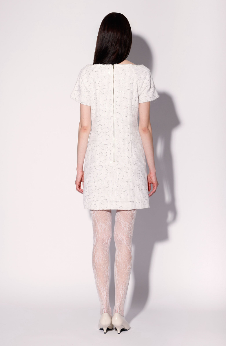 Walter Baker Hayden Dress, Alternate, color, White Sparkle Tweed