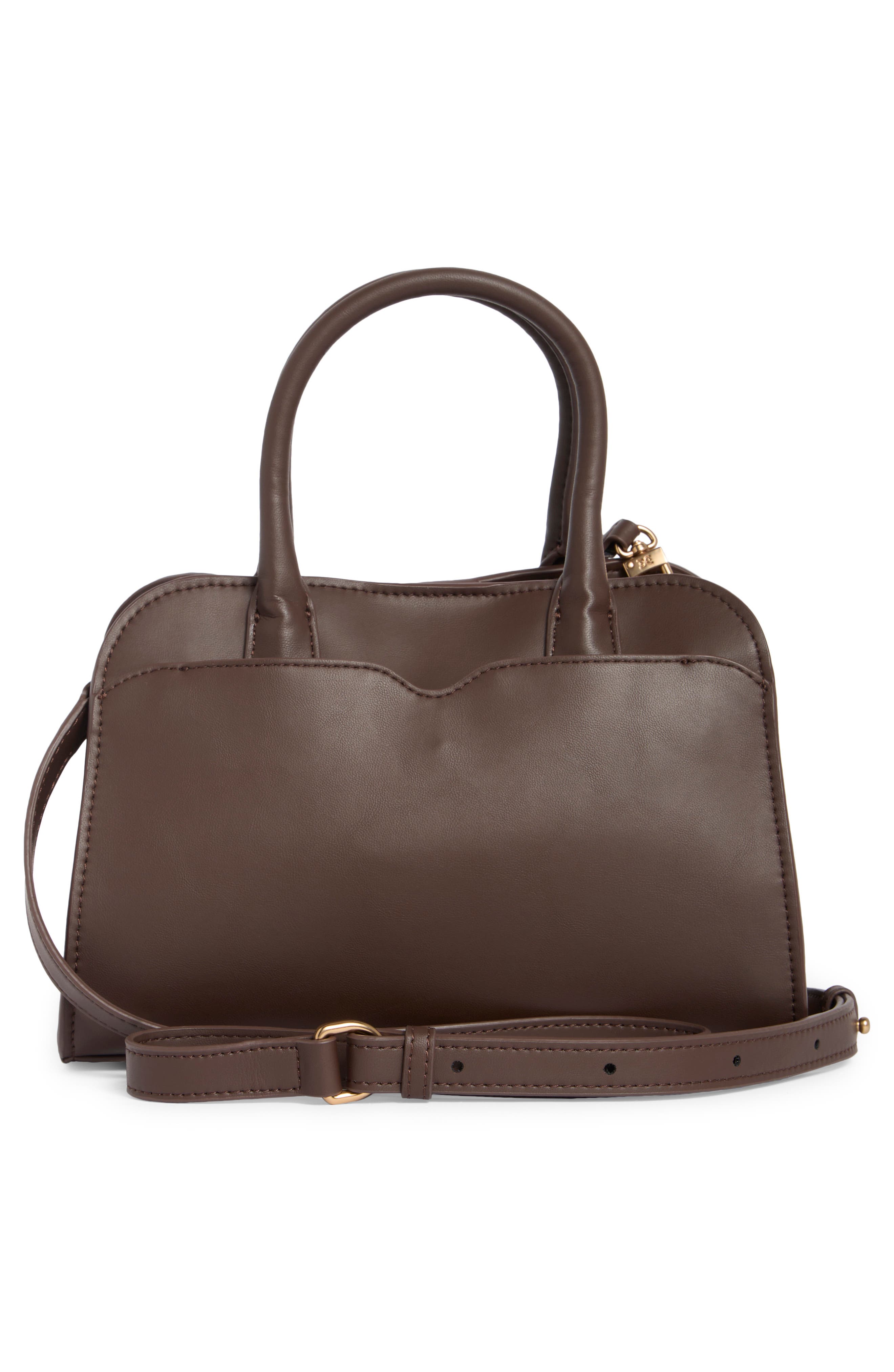 Sam Edelman Loraine Small Bowler Satchel Bag, Alternate, color, Dark Brown