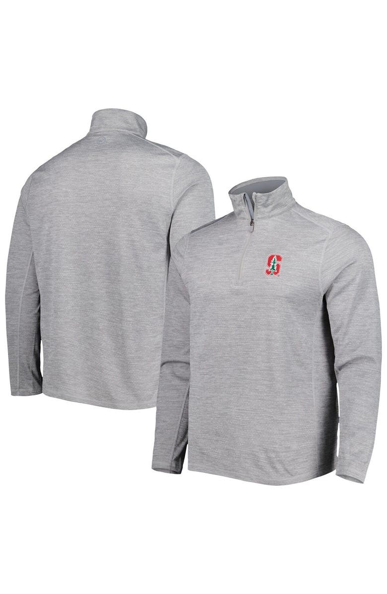 vineyard vines Men's Vineyard Vines Gray Stanford Cardinal Sankaty Quarter-Zip Sweatshirt, Alternate, color, 