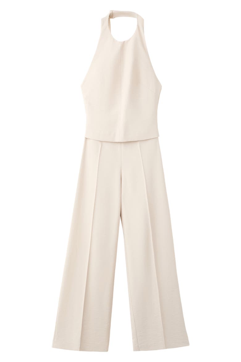 Halter Neck Jumpsuit, Alternate, color, BEIGE