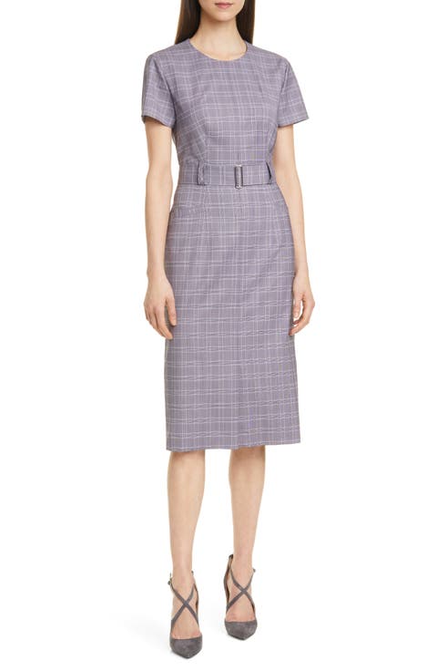 Danetty Plaid Belted Sheath Dress (Regular & Petite)