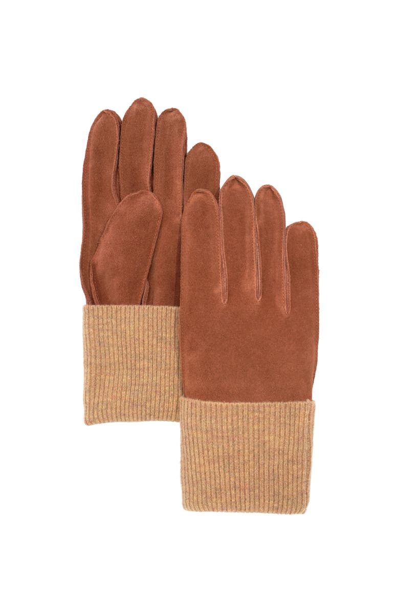 Faherty Suede Glove, Main, color, Brown