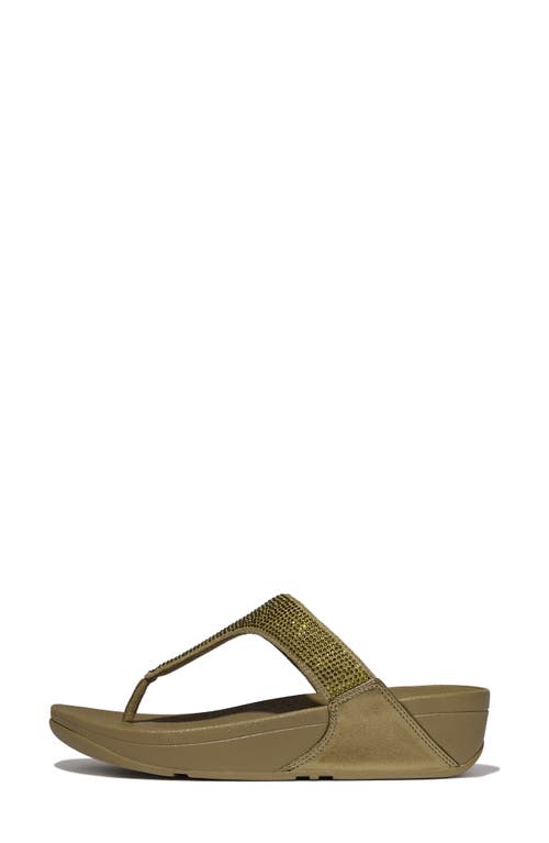 Fitflop Lulu Embellished Flip Flop In Metallic Camo-green