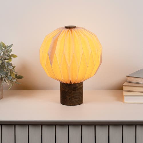 Jonathan Y Quincy 11" Modern Minimalist Paper Pleated Orb Accent Led Table Lamp In Brown
