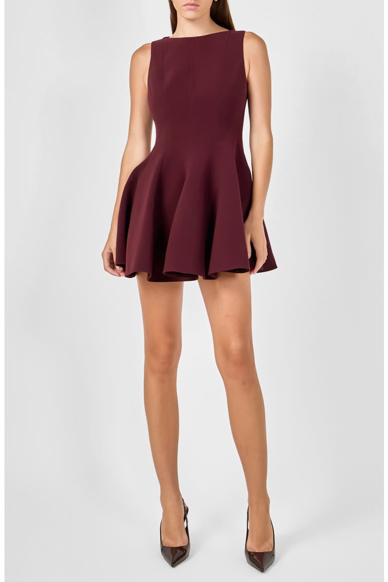 Sleeveless Fit & Flare Minidress, Main, color, MAROON
