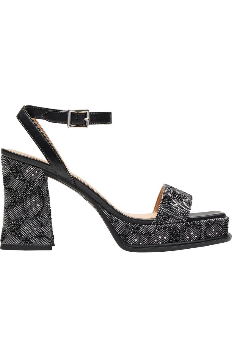 COACH Crystal Signature Jacquard Ankle Strap Platform Sandal, Alternate, color,