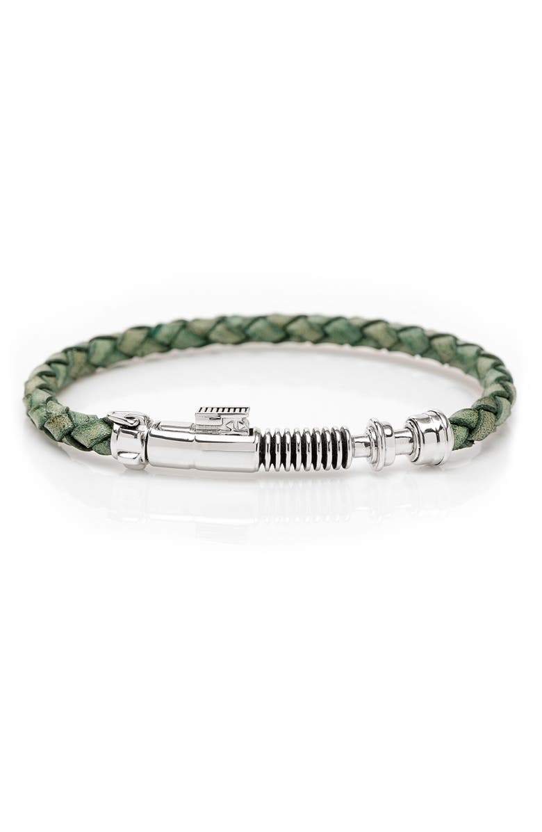 Cufflinks, Inc. Men's Luke Skywalker Lightsaber Braided Leather Bracelet, Main, color,