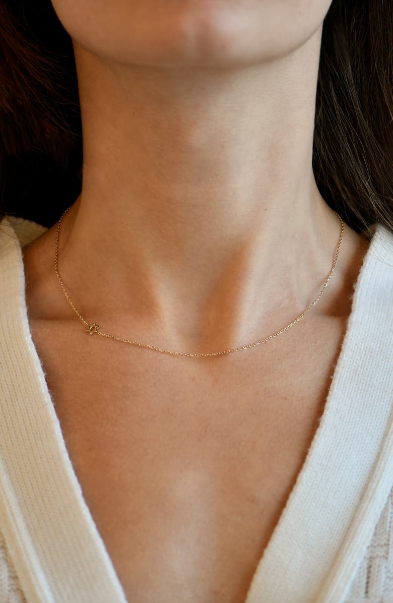 Anzie Love Letter Petite Star of David Necklace, Alternate, color, Gold