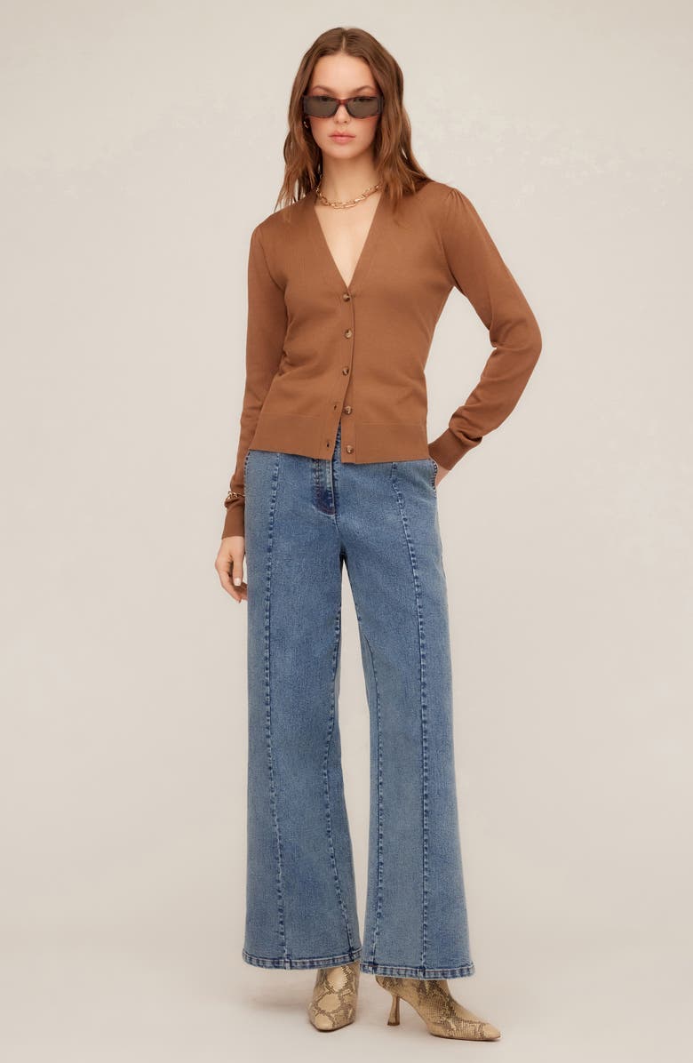 FIFTEEN TWENTY Lacey Cardigan, Alternate, color, Mocha