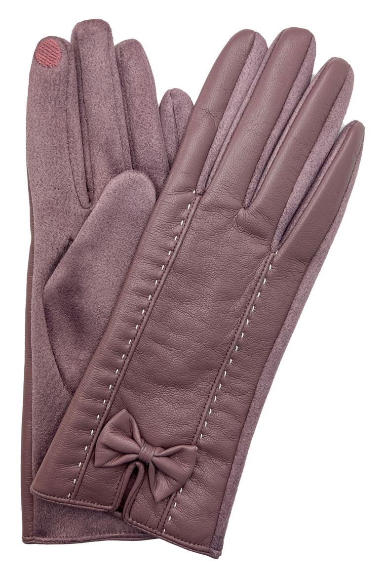 Faux Leather Gloves, Main, color, MAUVE