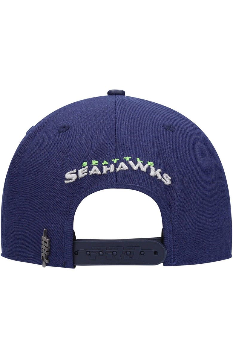 PRO STANDARD Men's Pro Standard College Navy Seattle Seahawks Logo II Snapback Hat, Alternate, color, 