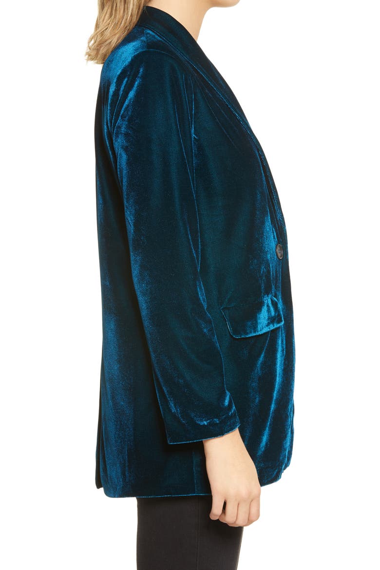 Velvet Blazer, Alternate, color, CERULEAN