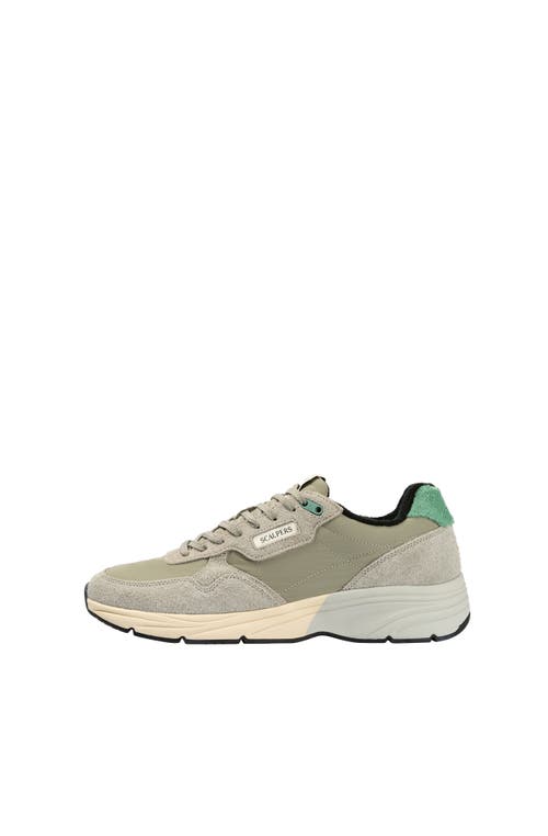 Scalpers Contrasting Suede Sneaker In Neutral