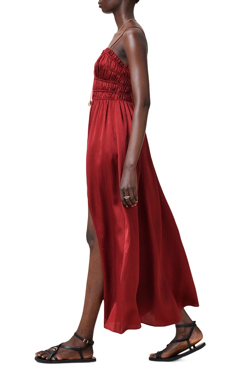 AllSaints Faelyn Sleeveless Silk Dress, Alternate, color, Rosewood Red