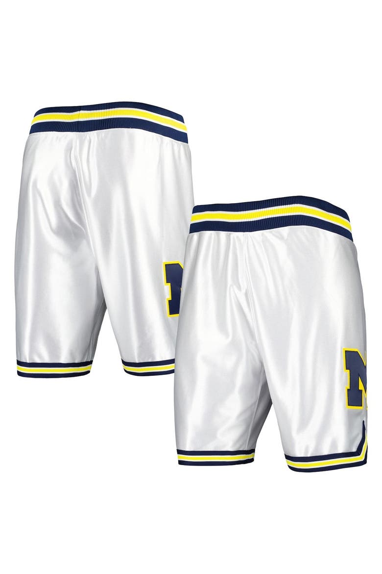 Men's Mitchell & Ness White Michigan Wolverines 1991 Shorts, Main, color, White