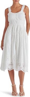 Steve Madden Harmony Eyelet Embroidered Cotton Midi Dress