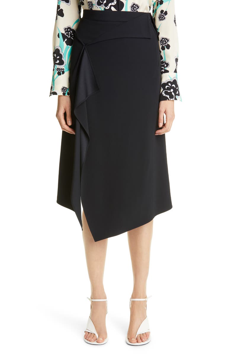 St. John Collection Asymmetrical Cady Skirt, Main, color,