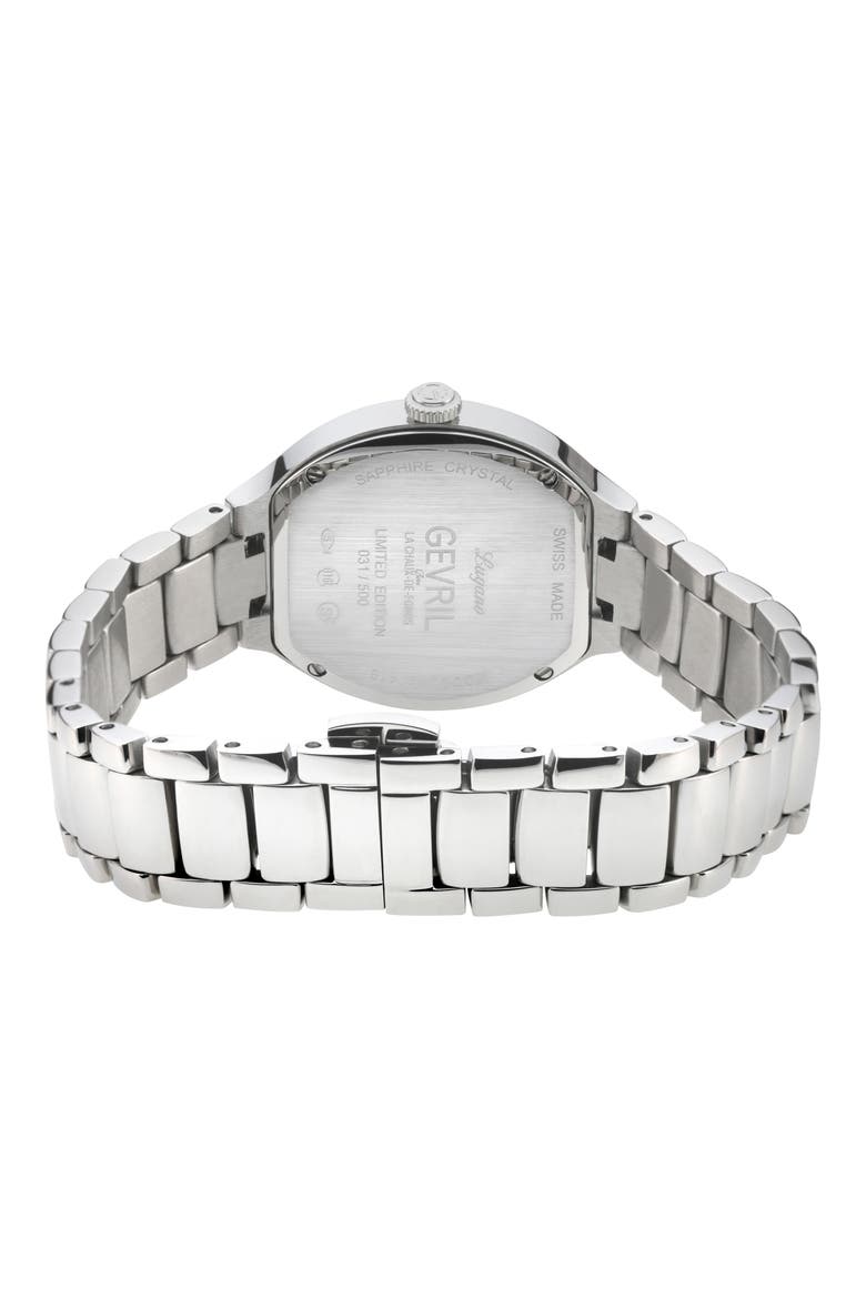 Lugano Diamond Mother-of-Pearl Bracelet Watch, Alternate, color, SILVER