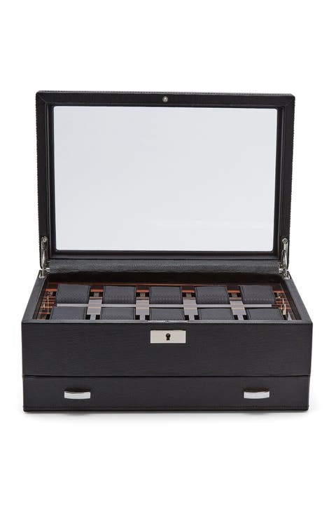 Roadster 10 Piece Watch Box with Drawer