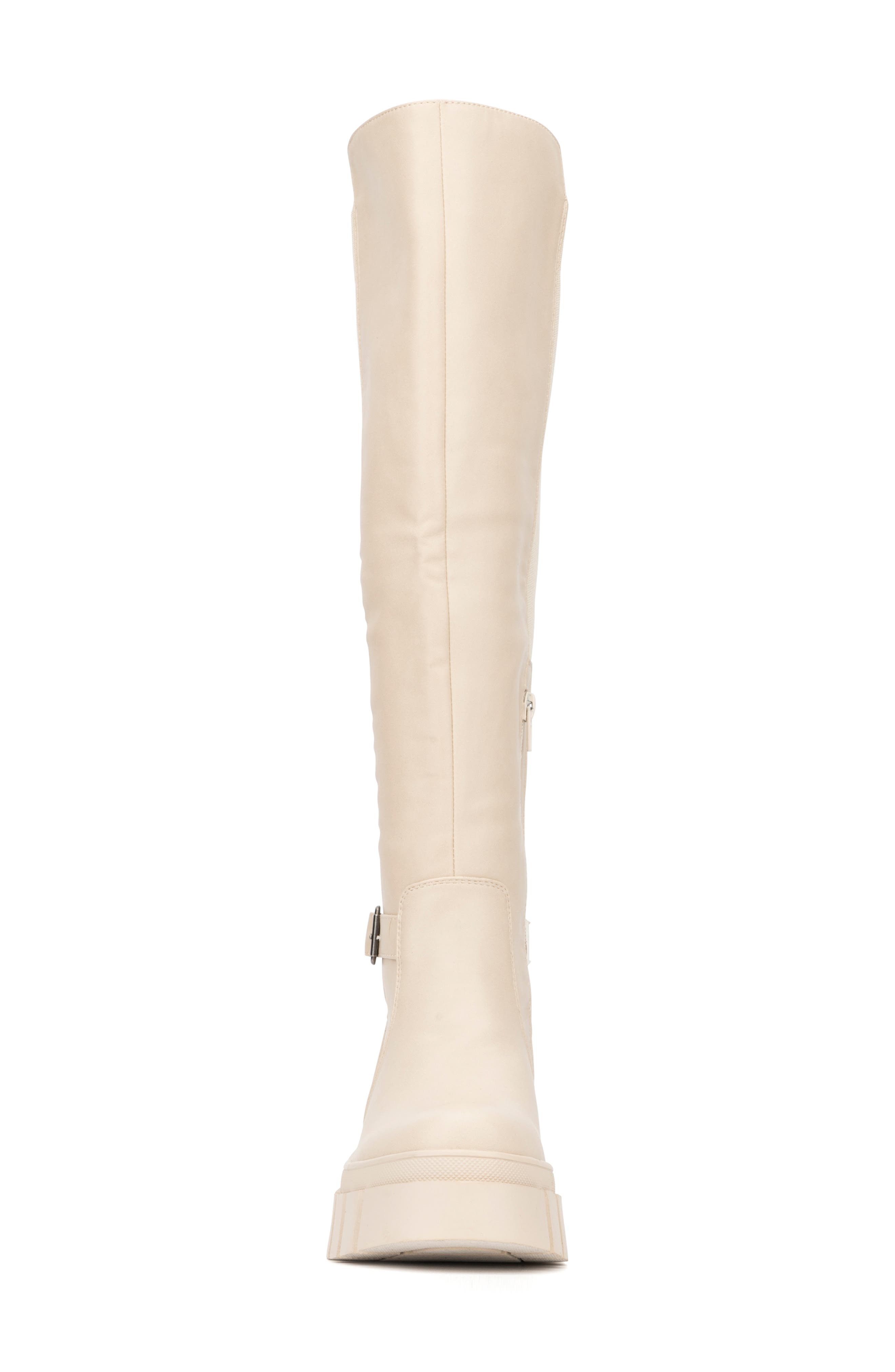 NEW YORK AND COMPANY Sara Lug Sole Boot, Alternate, color, Bone