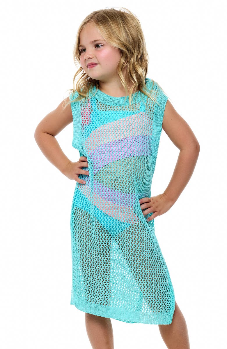 Beach Lingo Kids' Sheer Cover-Up Dress, Alternate, color, Seaspray