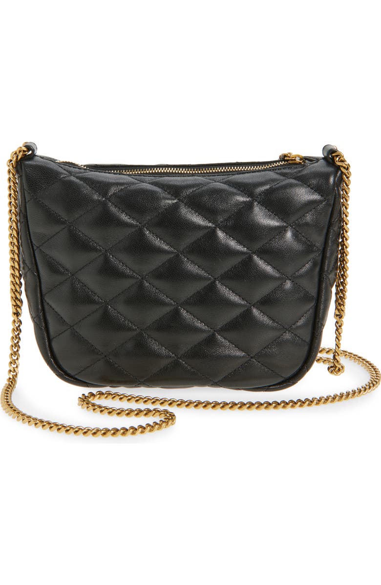 Saint Laurent Quilted Hobo Bag, Alternate, color, Noir