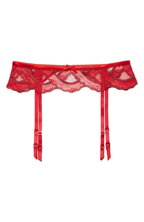 Fleur Du Mal Hendrix Embroidered Garter Belt In Rouge