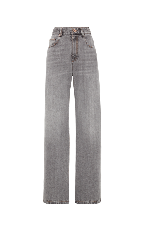 Brunello Cucinelli Contemporary Loose Trousers In Grey Denim