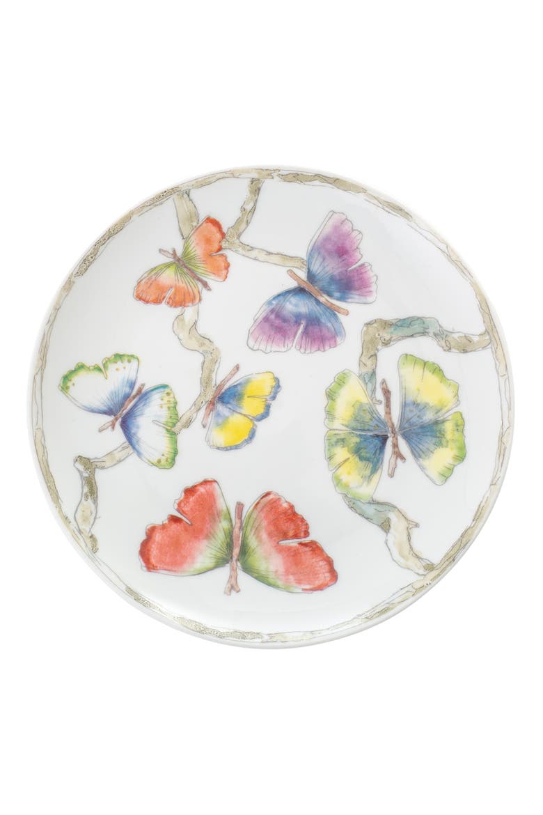 Butterfly Ginkgo Set of 4 Tidbit Plates, Main, color, WHITE