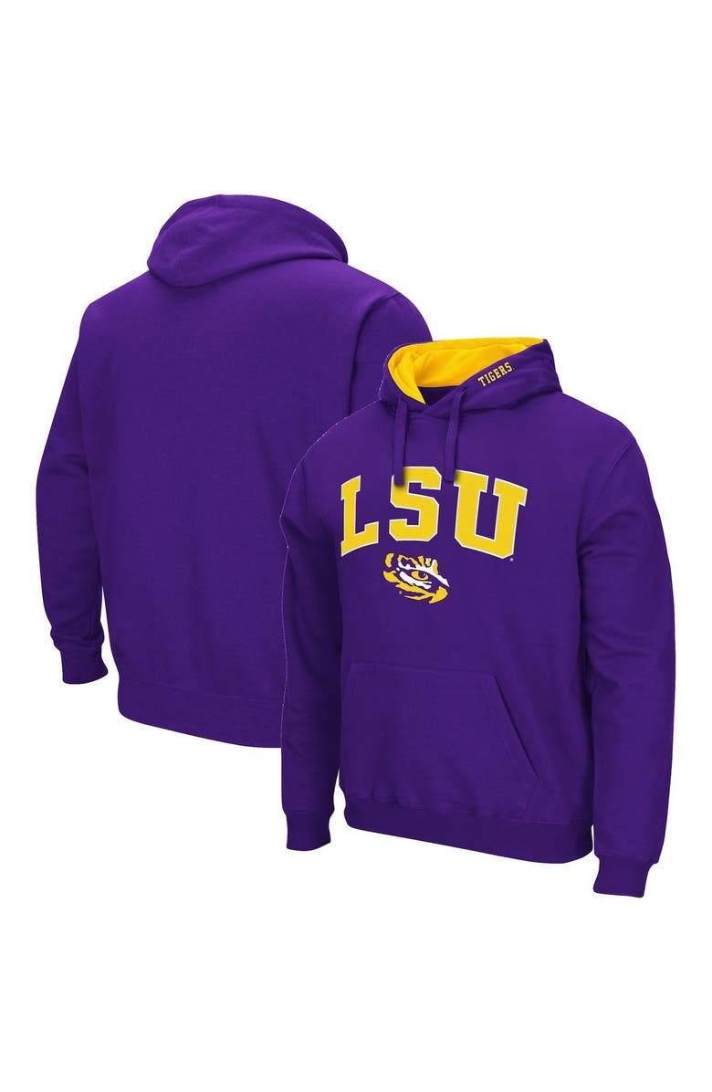 COLOSSEUM Men's Colosseum Purple LSU Tigers Arch & Logo 3.0 Pullover Hoodie, Main, color, Purple