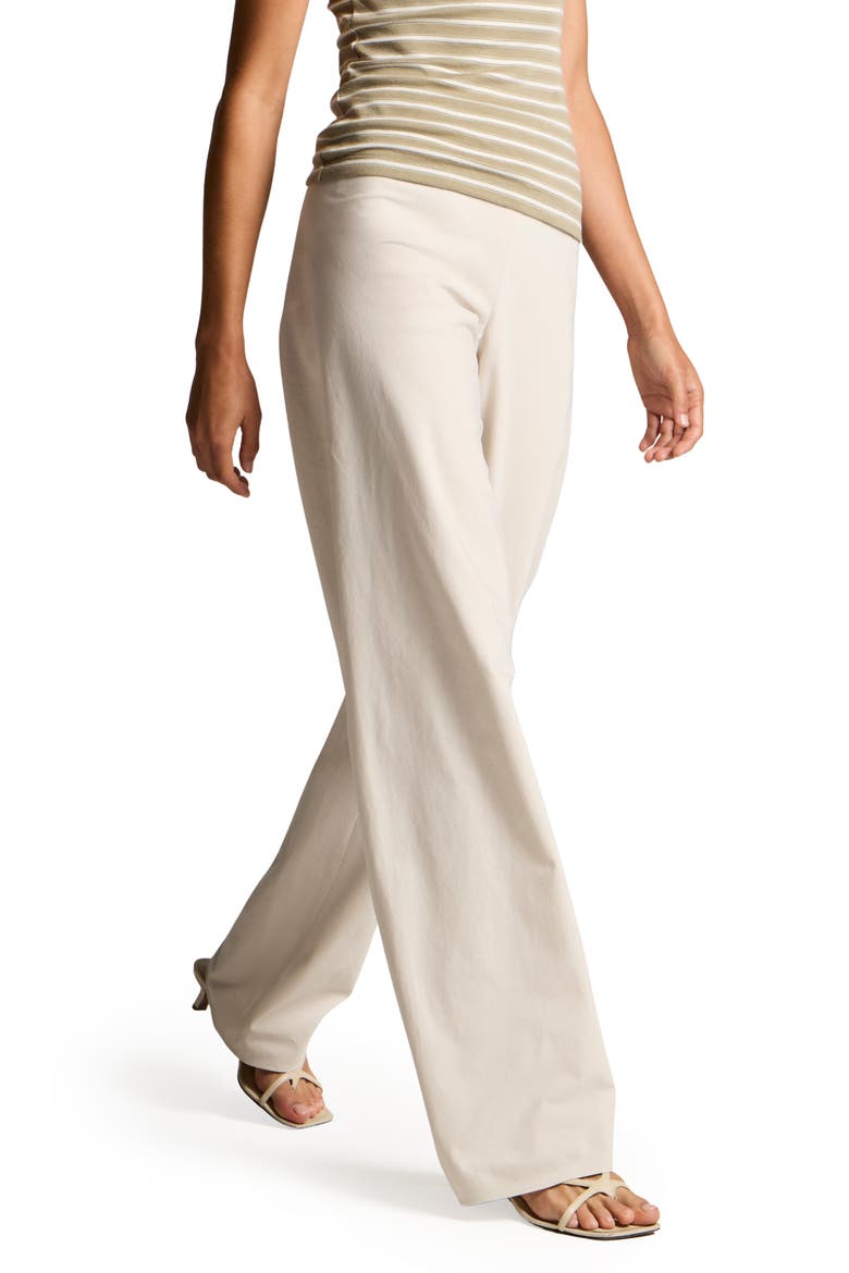 Colette High Waist Cotton Twill Bias Pants, Alternate, color, OYSTER