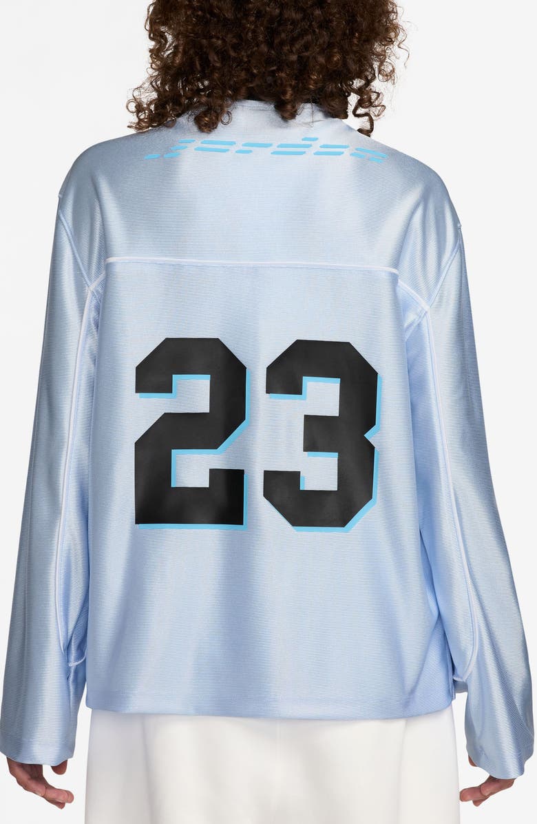 Jordan Oversize Long Sleeve V-Neck Jersey Top, Alternate, color, Hydrogen Blue