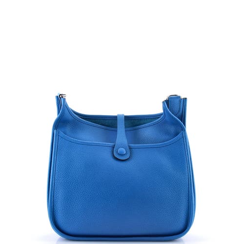 Pre-owned Hermes Hermes Evelyne Bag Gen Iii Clemence Pm In Blue